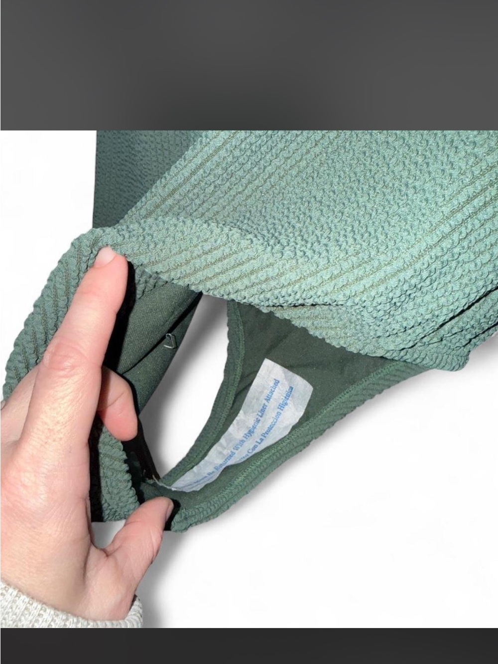 Kona Sol Olive Green Ribbed One-Piece Swimsuit - Picture 8 of 8